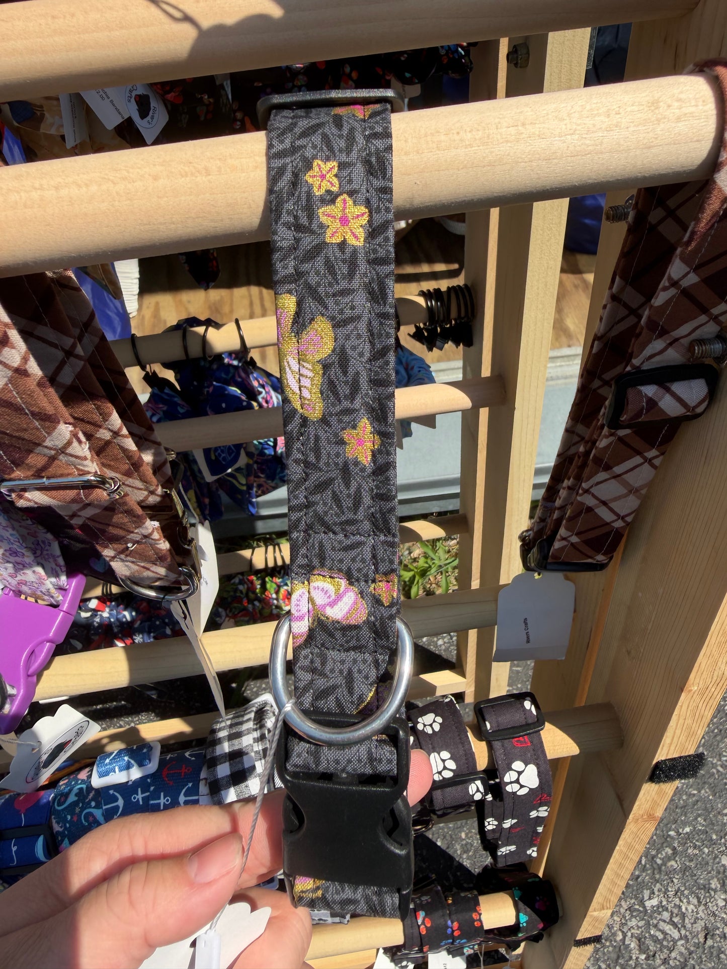 Black Shimmer Butterfly Dog Collar