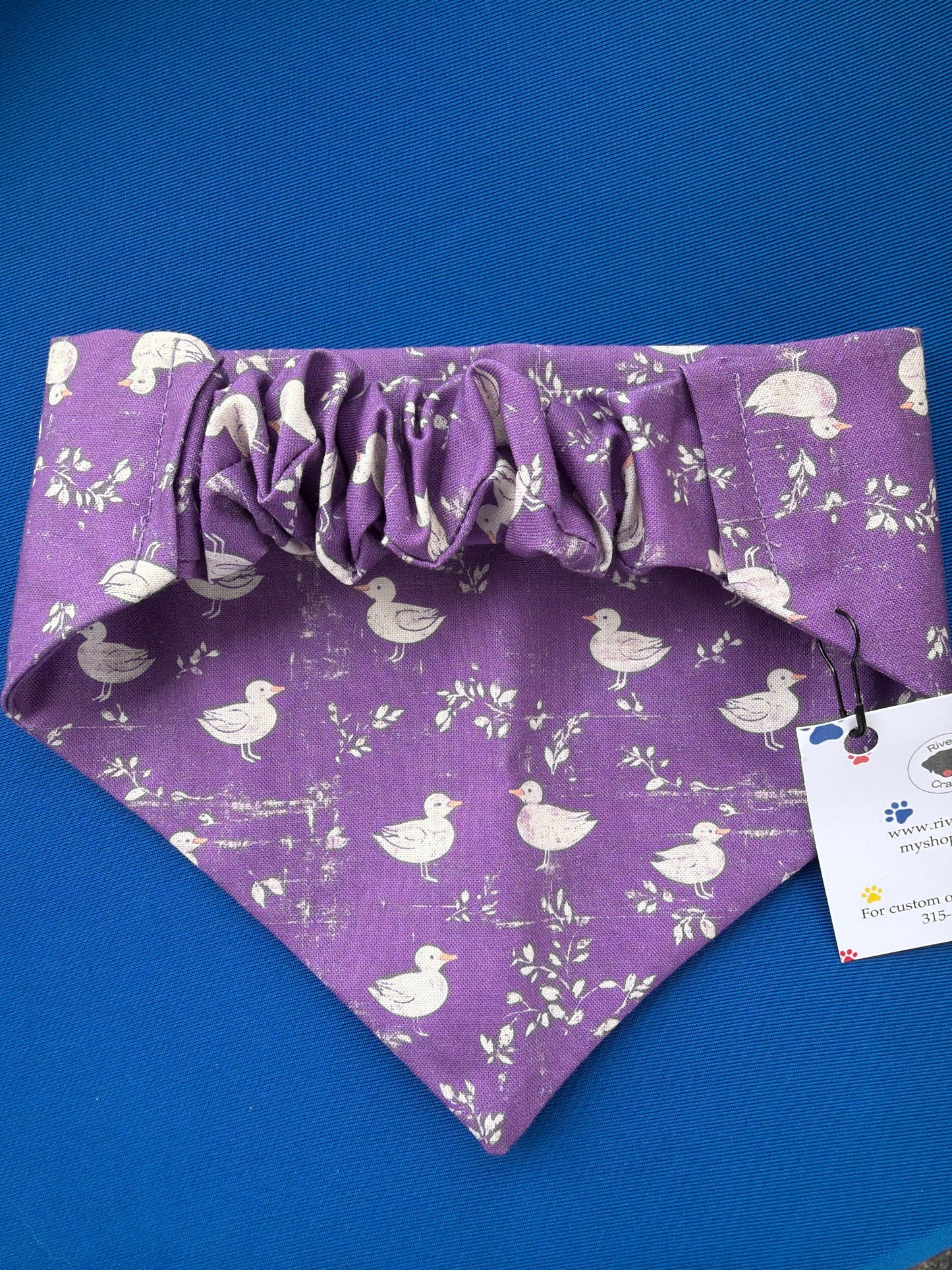 Purple Duck Scrunchie Dog Bandana