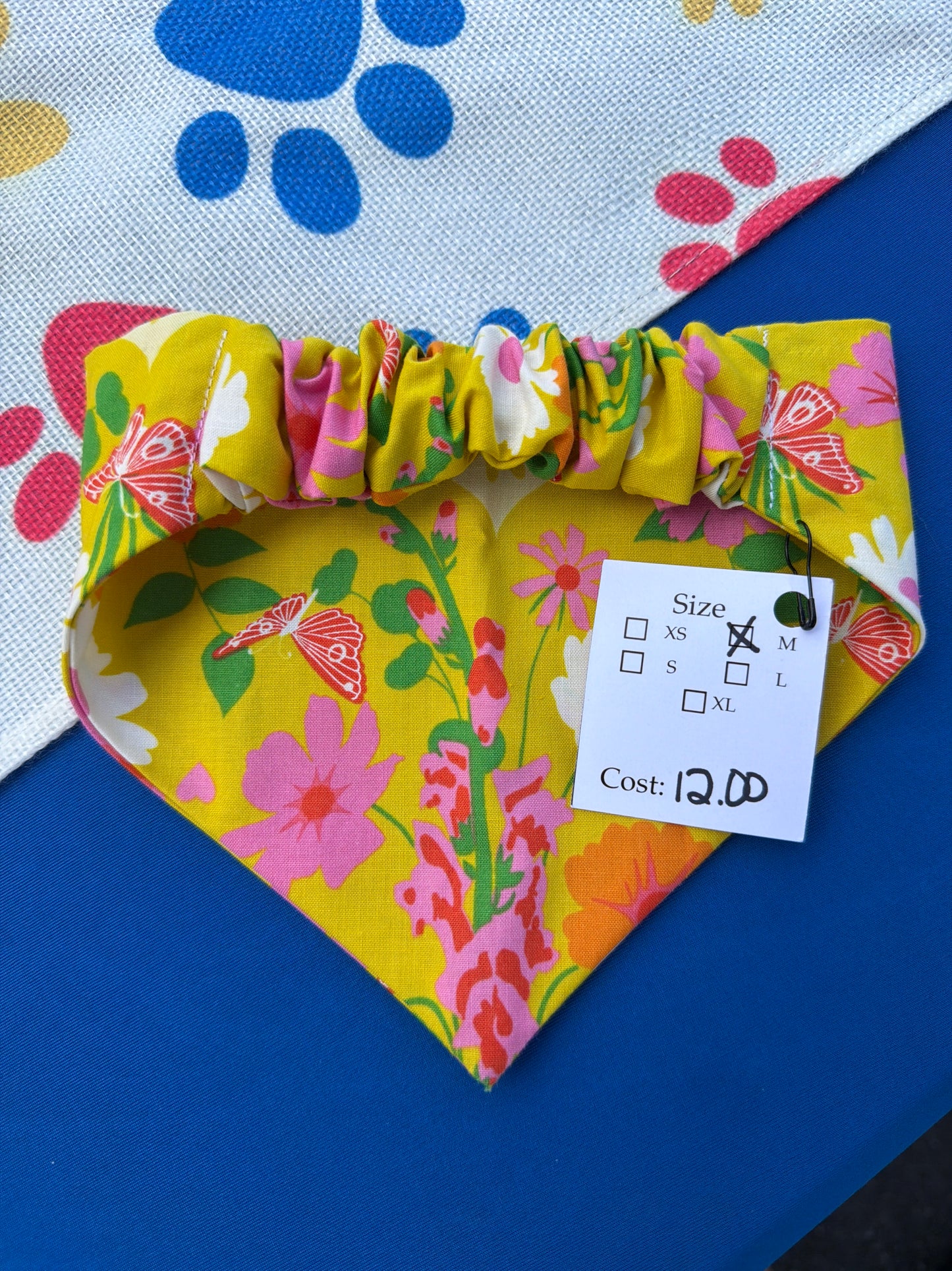 Mustard Floral Scrunchie Dog Bandana