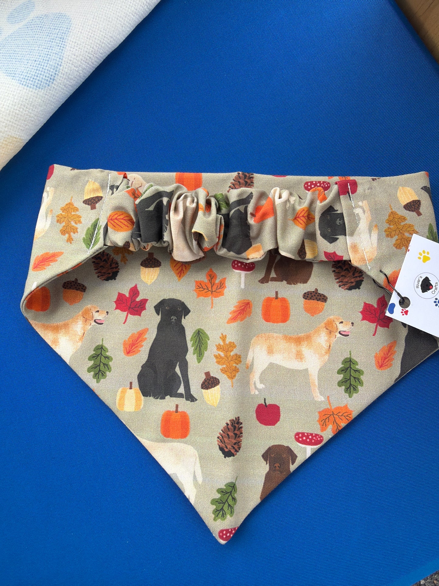 Fall Labrador Scrunchie Dog Bandana