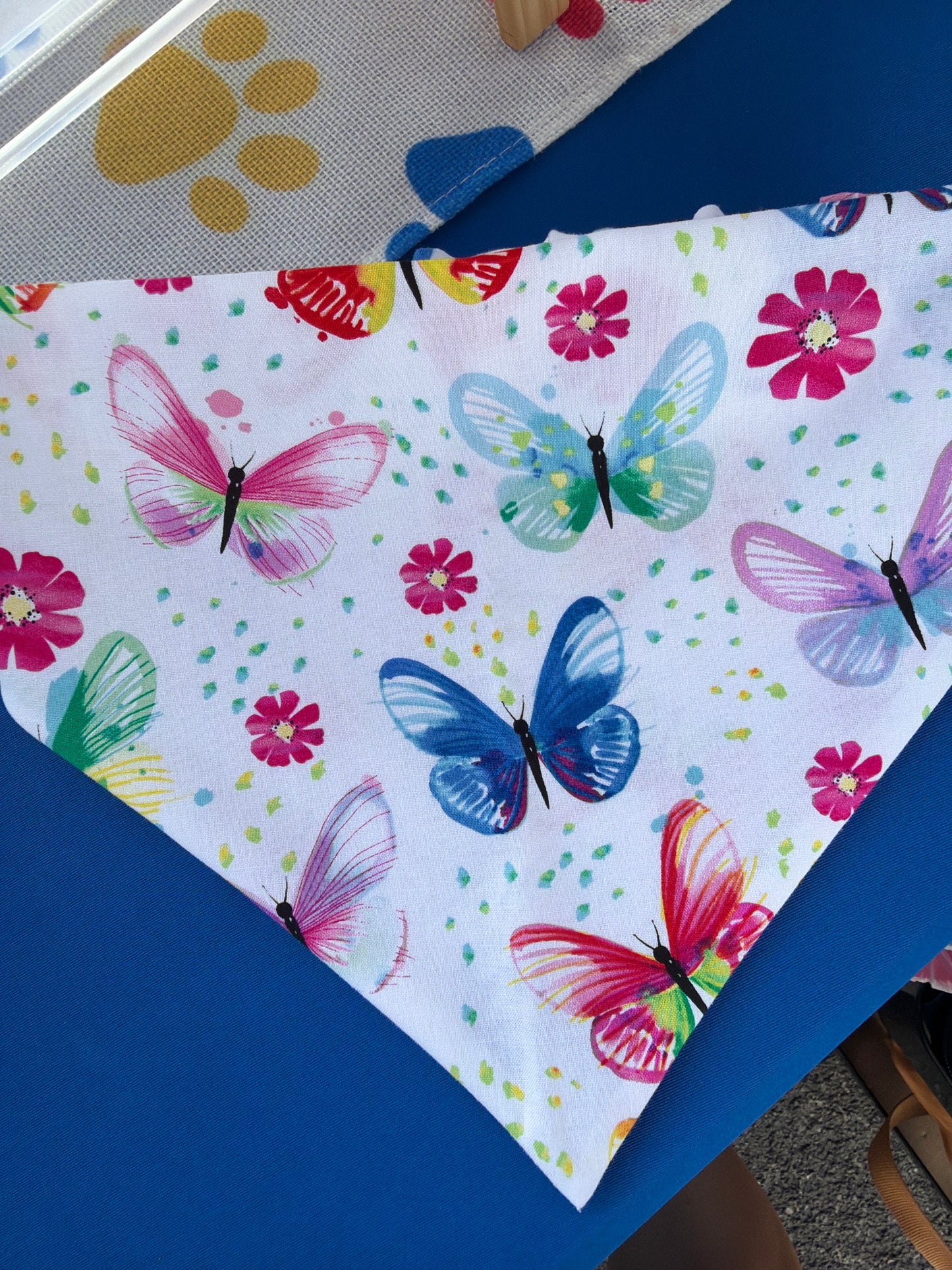 Rainbow Butterfly Scrunchie Dog Bandana