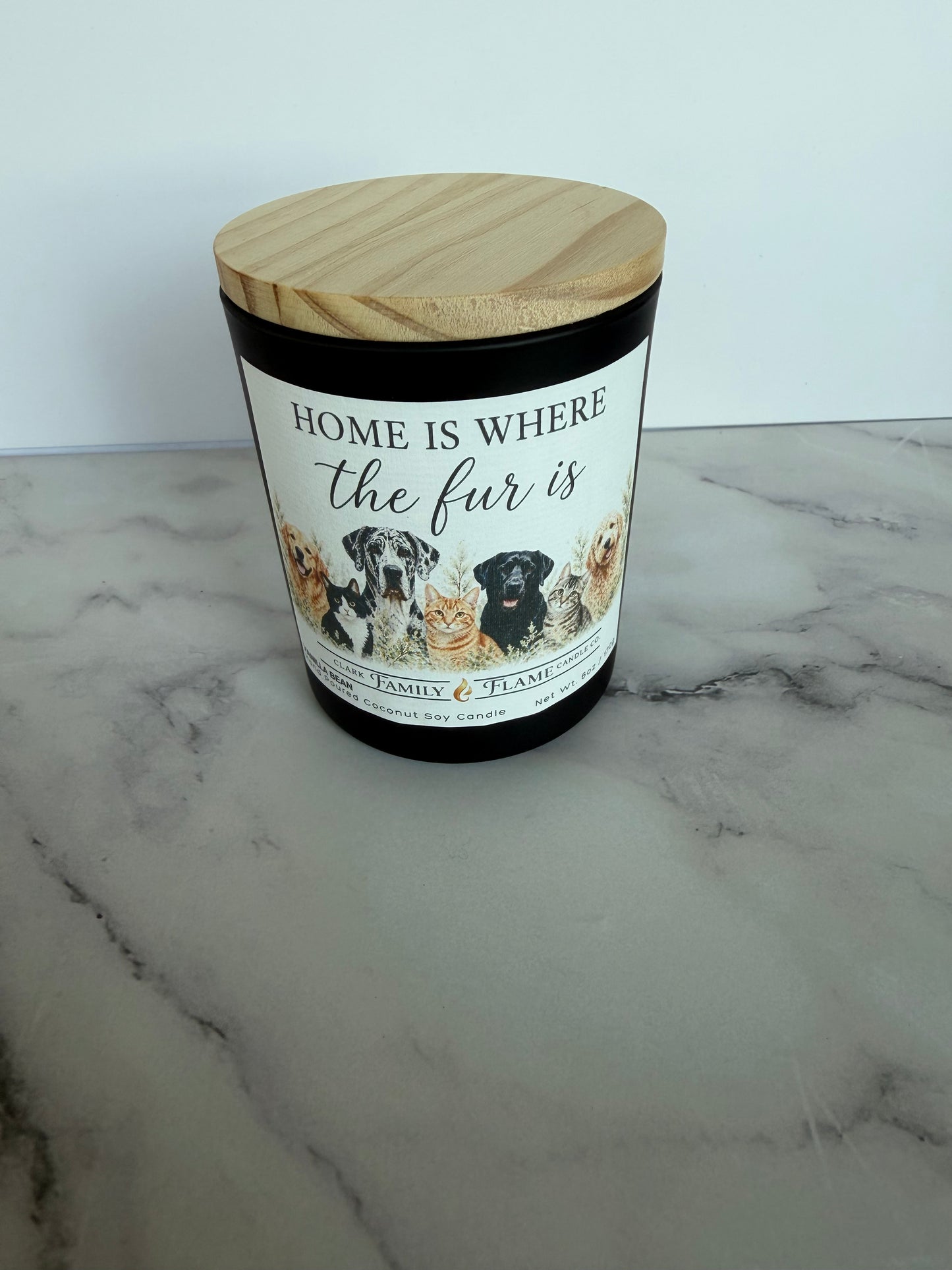 Home is where the fur is vanilla candle
