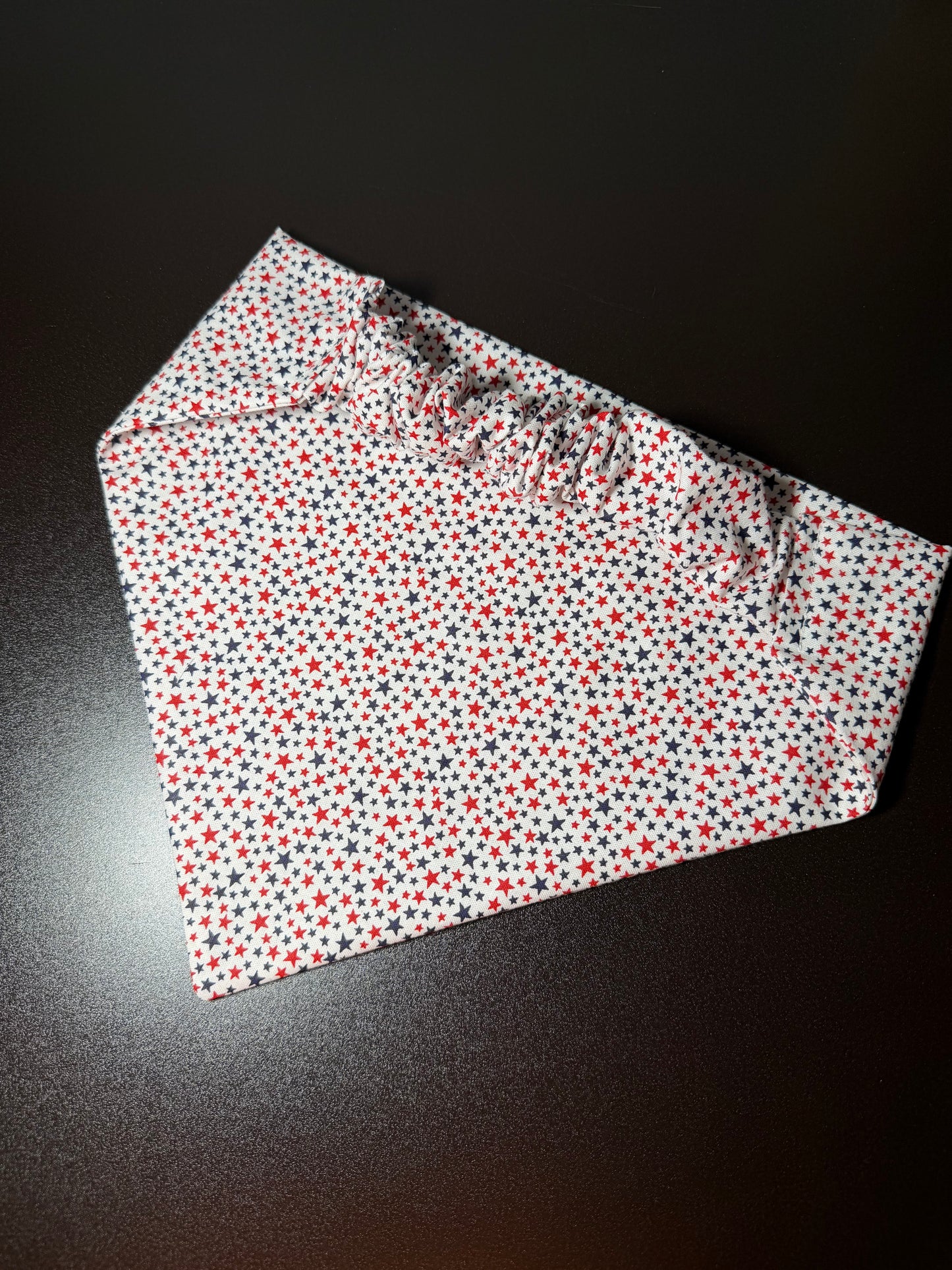 Red, white, & blue stars scrunchie dog bandana