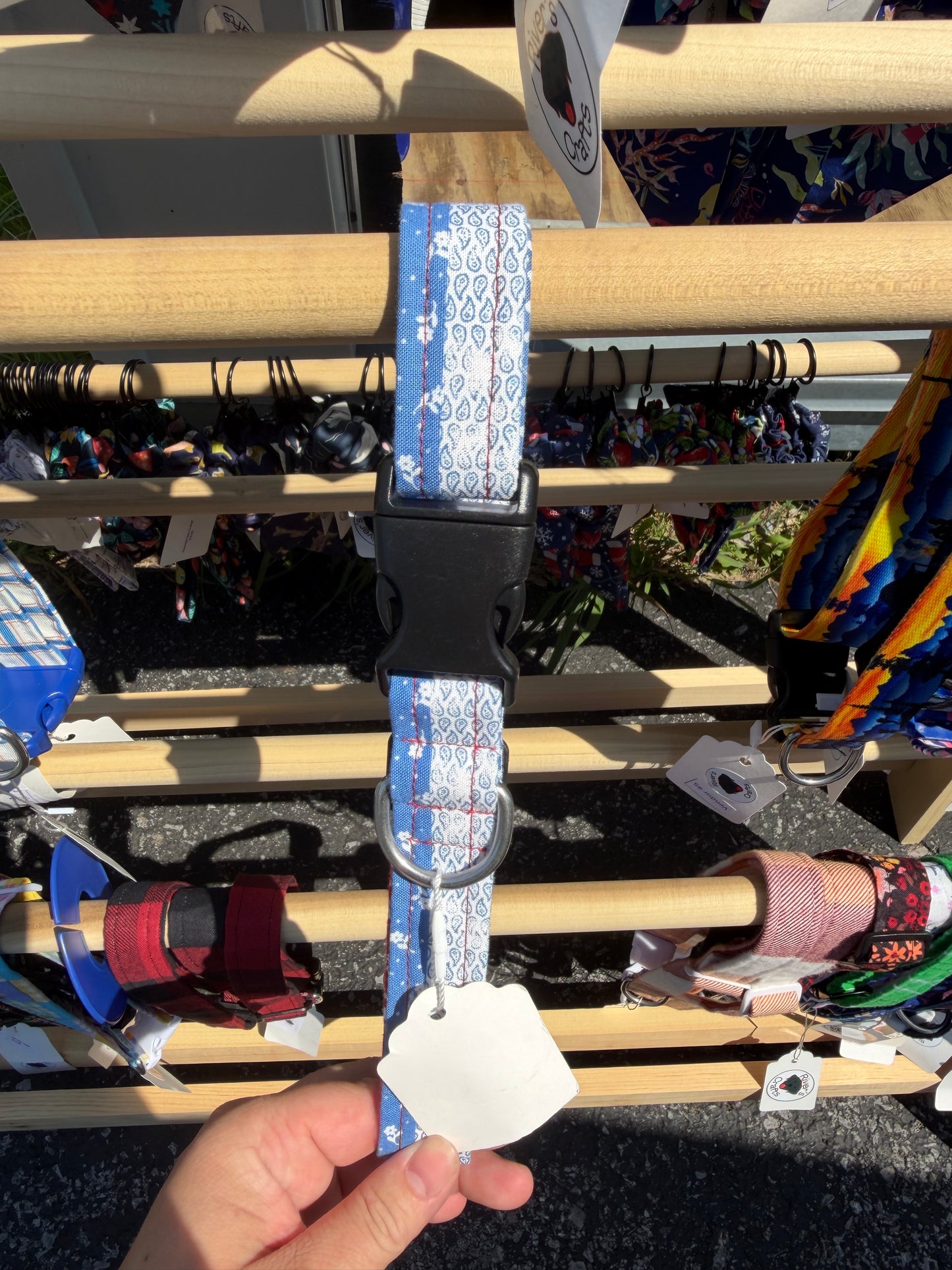 Red, white, & Blue Striped Dog Collar