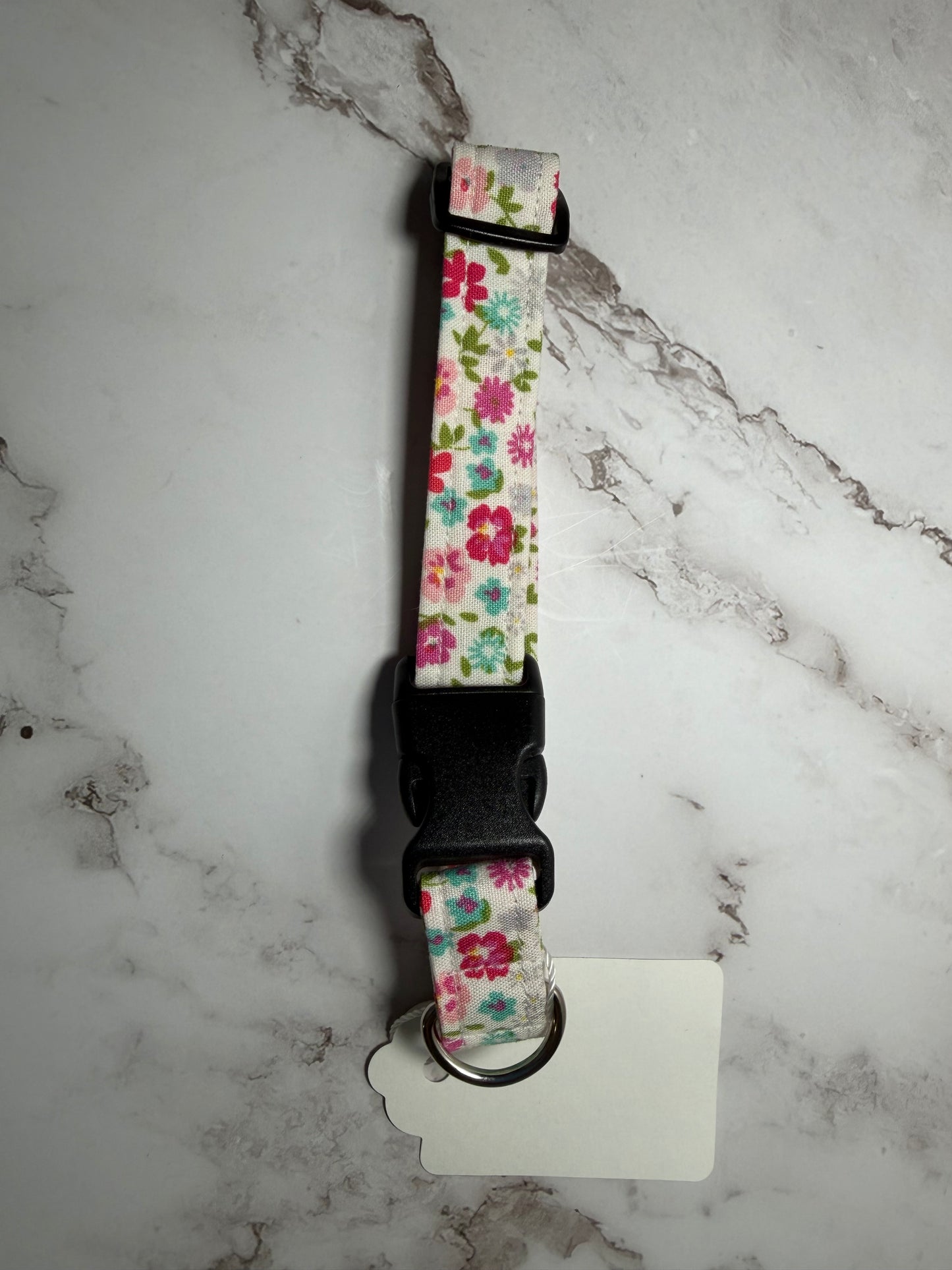 Pink floral dog collar