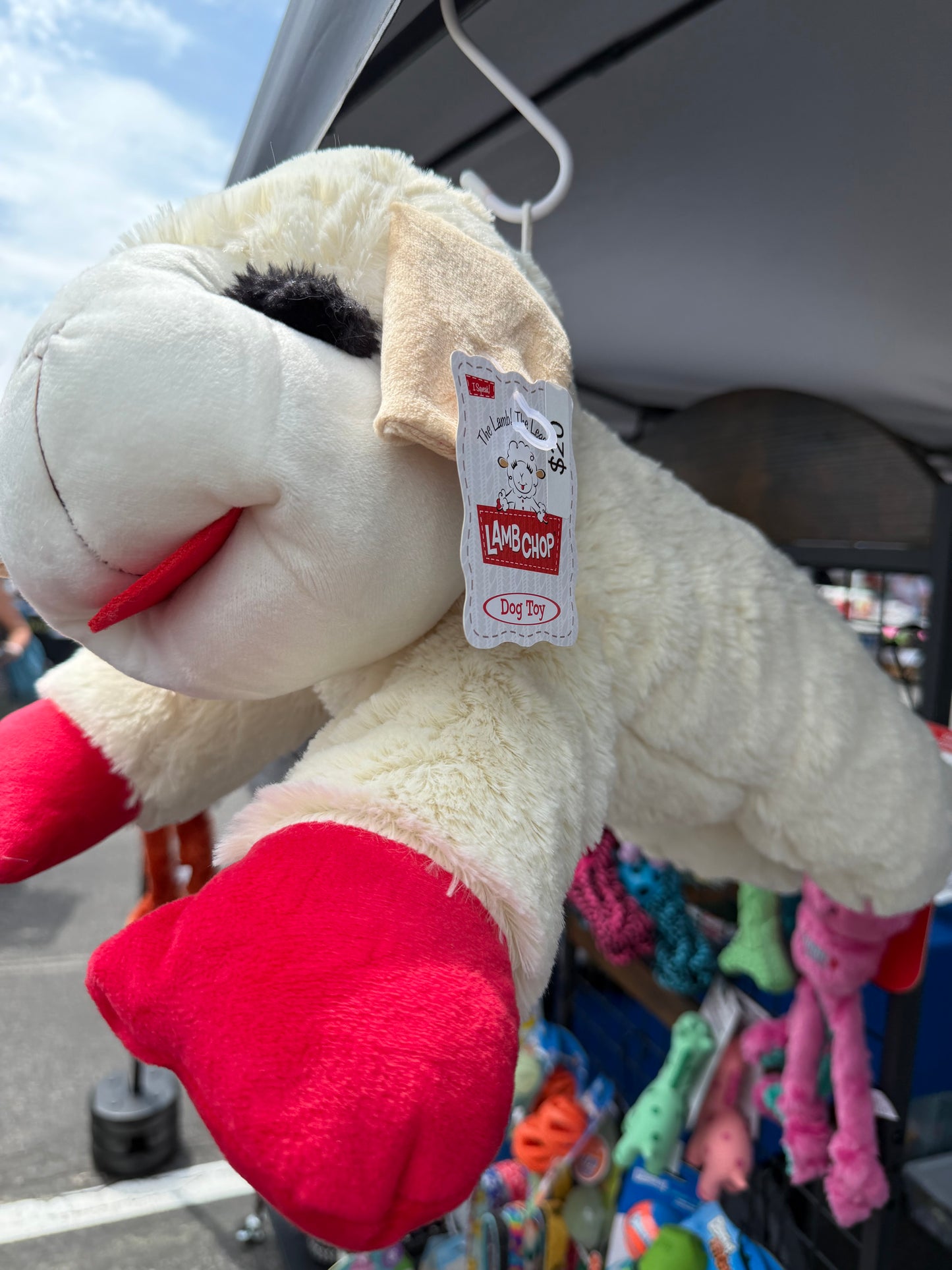 Jumbo lamb chop dog toy