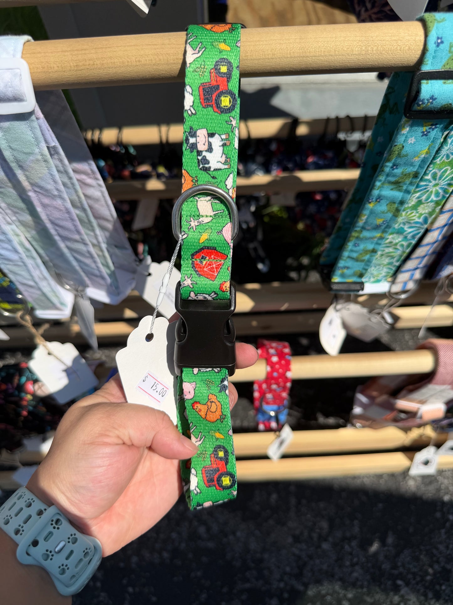 Green Farm Life Nylon Webbing Dog Collar