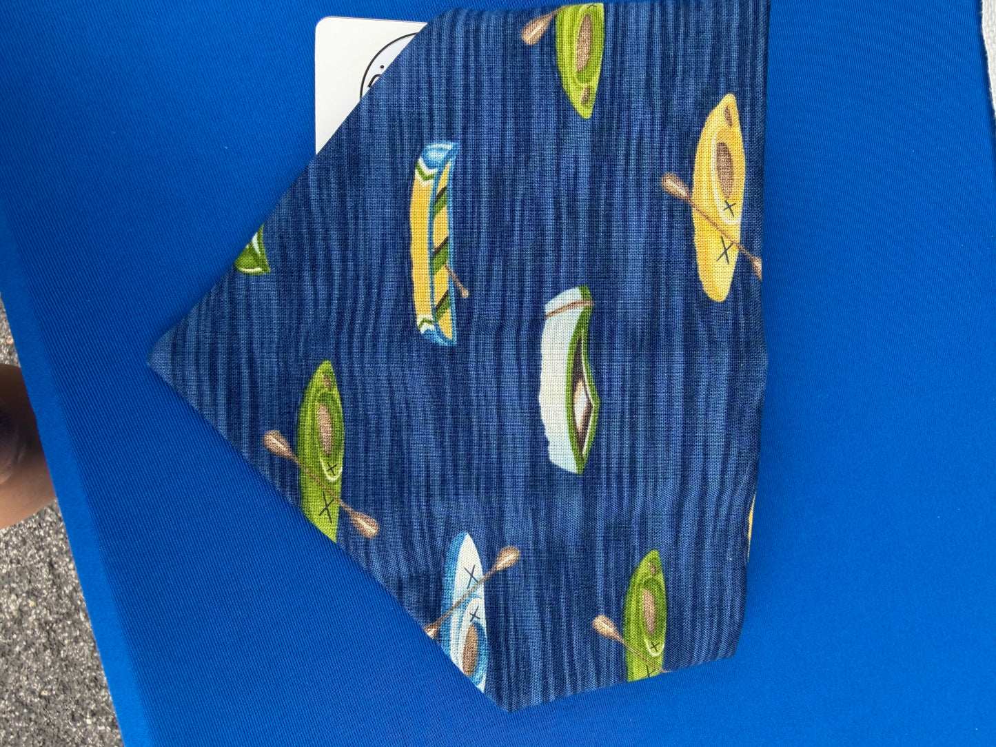 Navy Kayak Scrunchie Dog Bandana