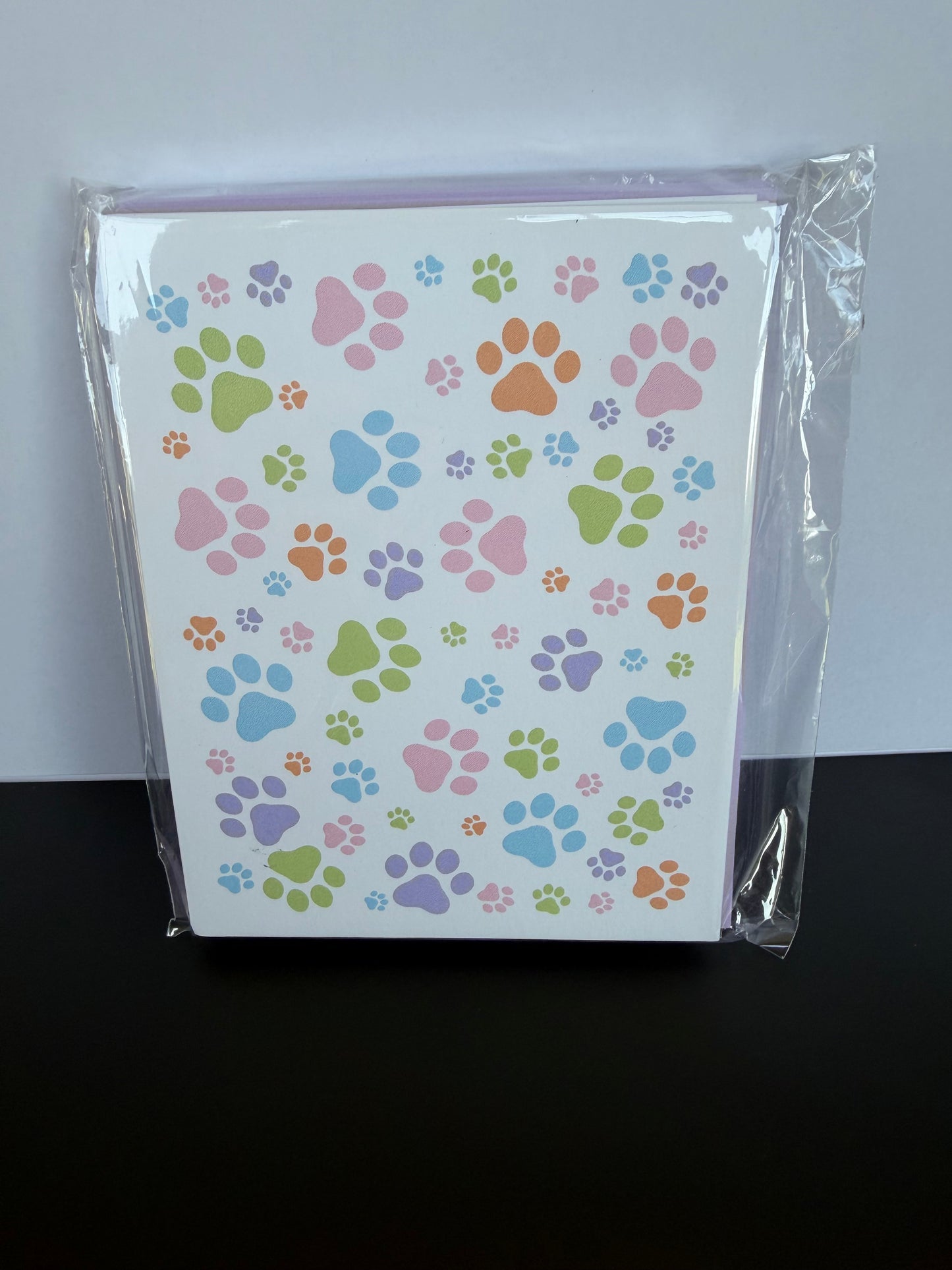 8 pack blank paw print cards
