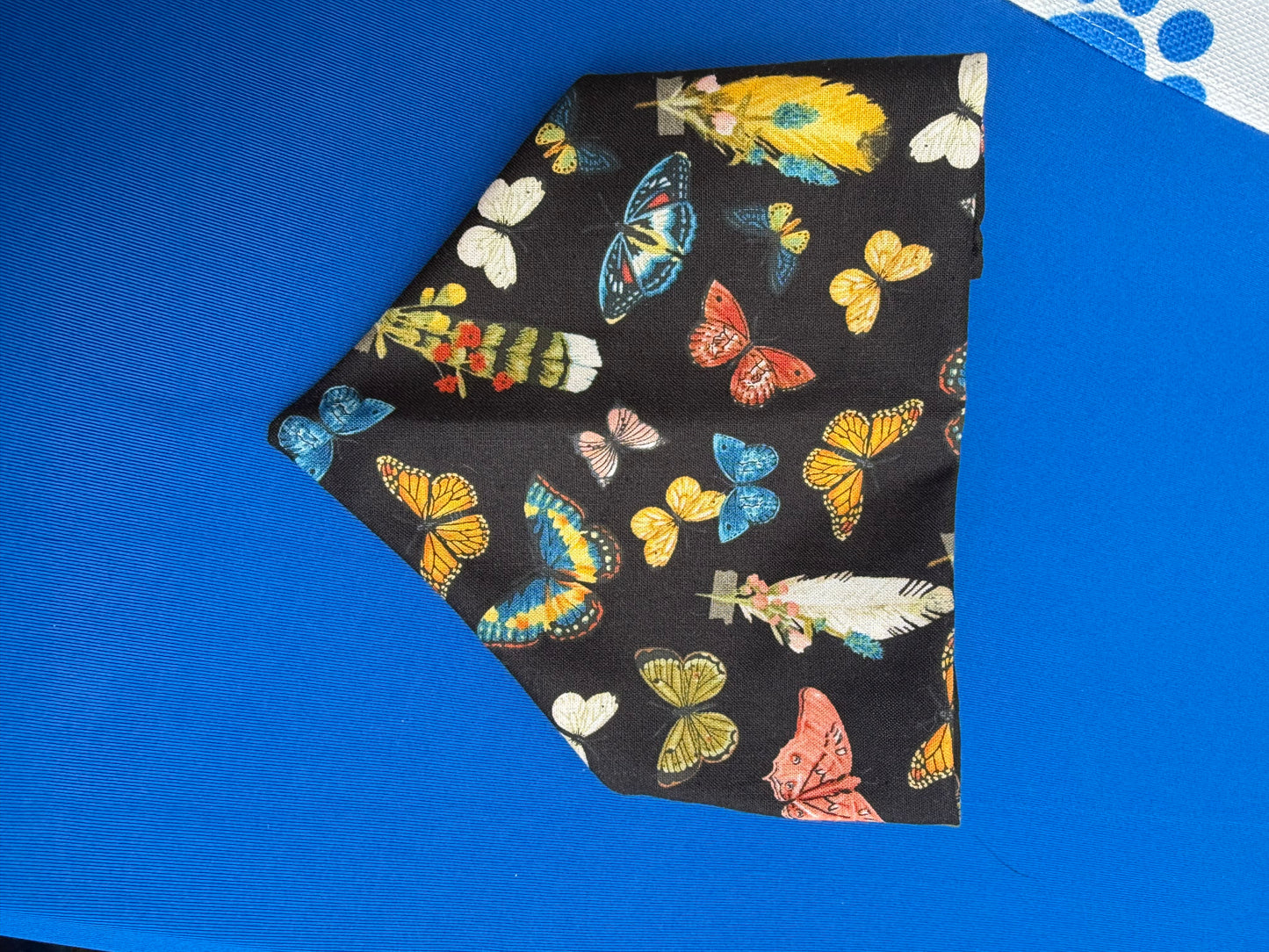 Black Butterfly Scrunchie Dog Bandana