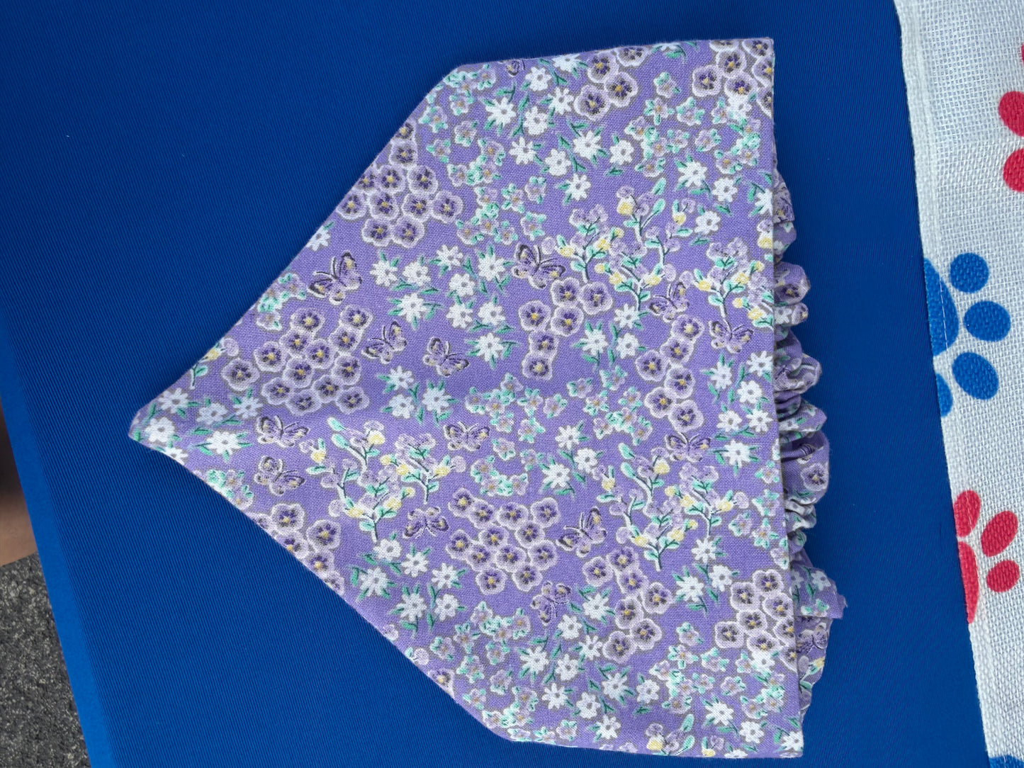 Purple Floral Scrunchie Dog Bandana