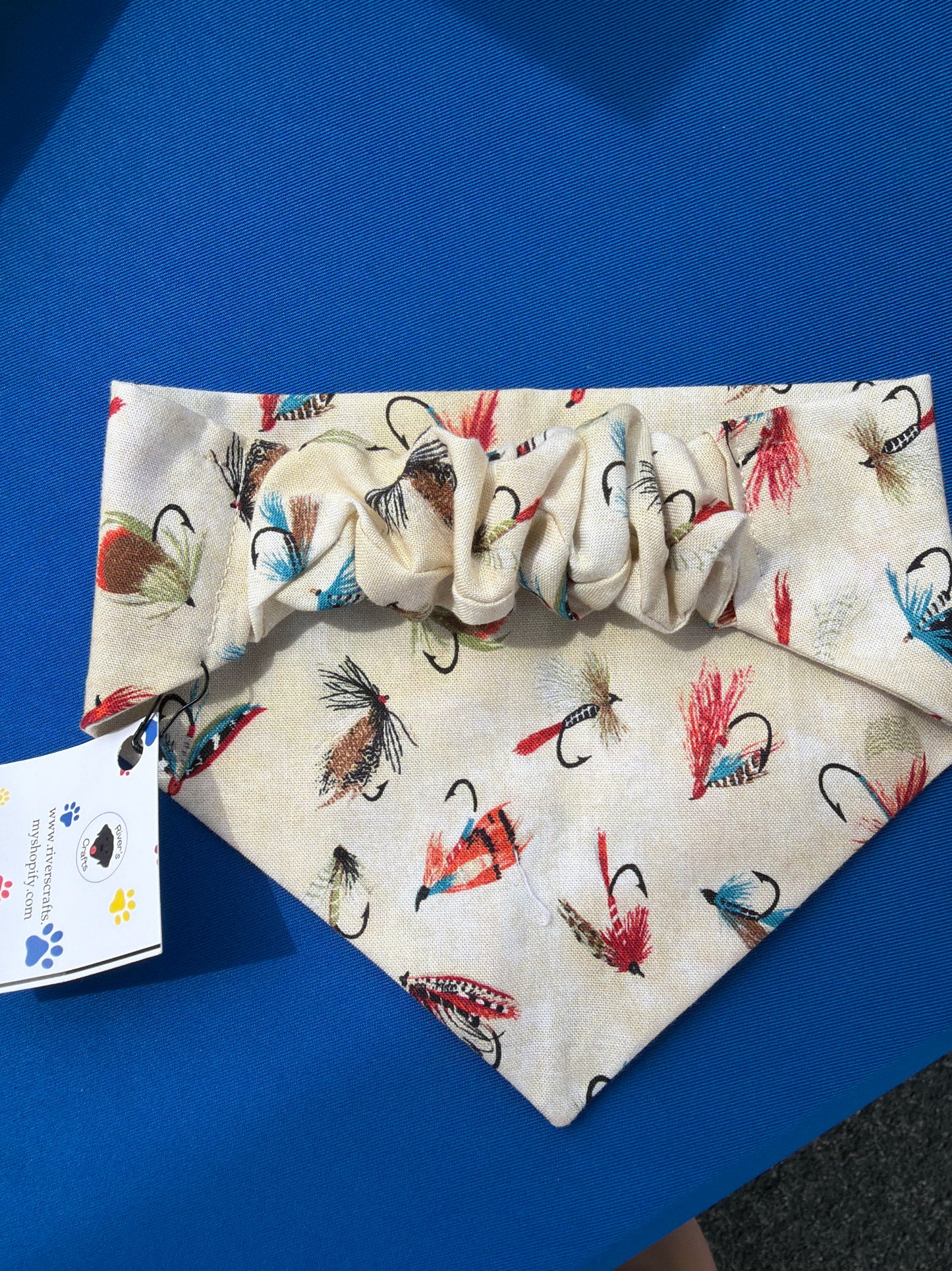 Fishing Lure Scrunchie dog Bandana