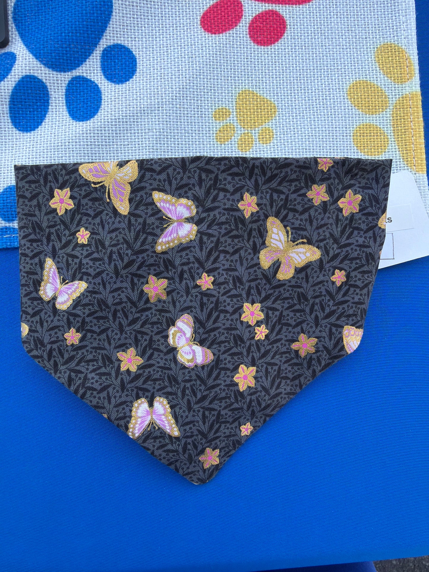 Black Butterfly scrunchie dog bandana