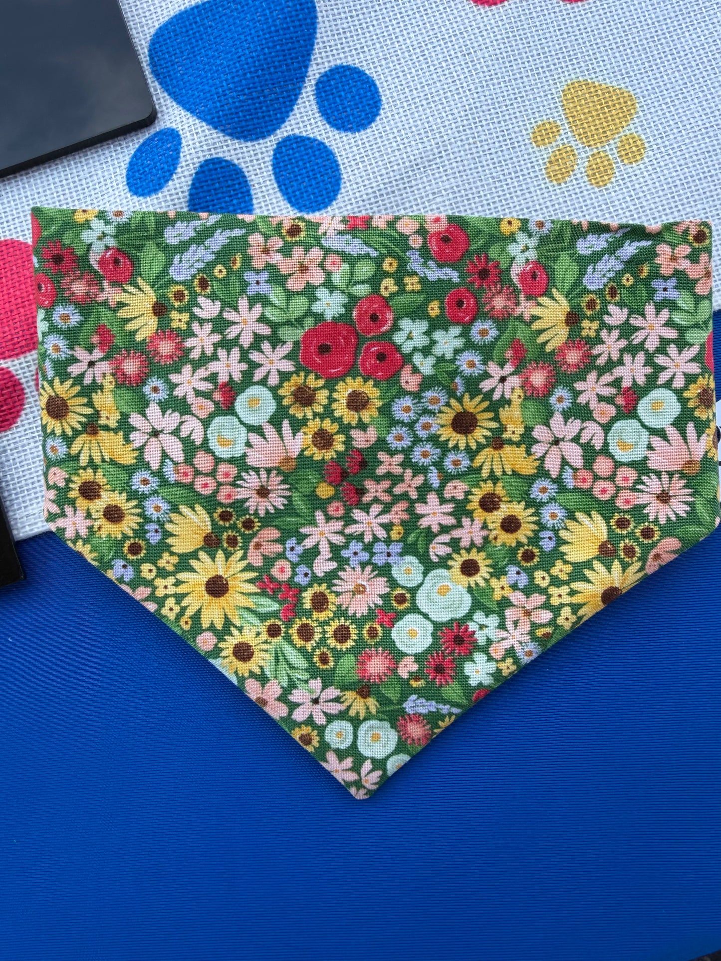 Green Floral Scrunchie dog bandana