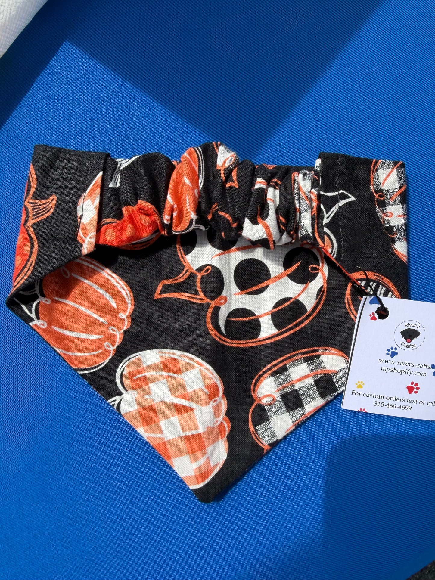 Black Pumpkin Scrunchie dog bandana