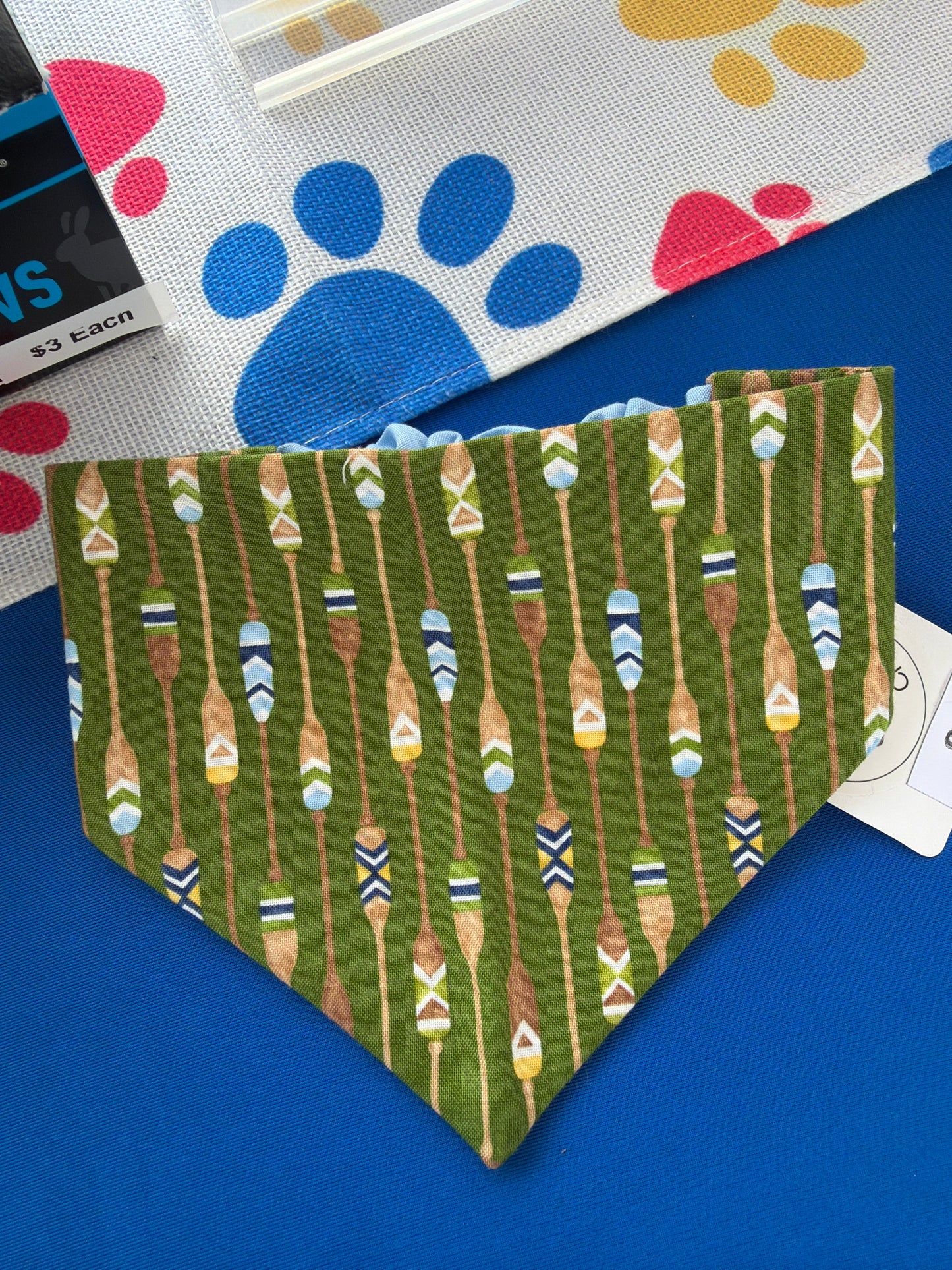 Green Oar Scrunchie Dog Bandana