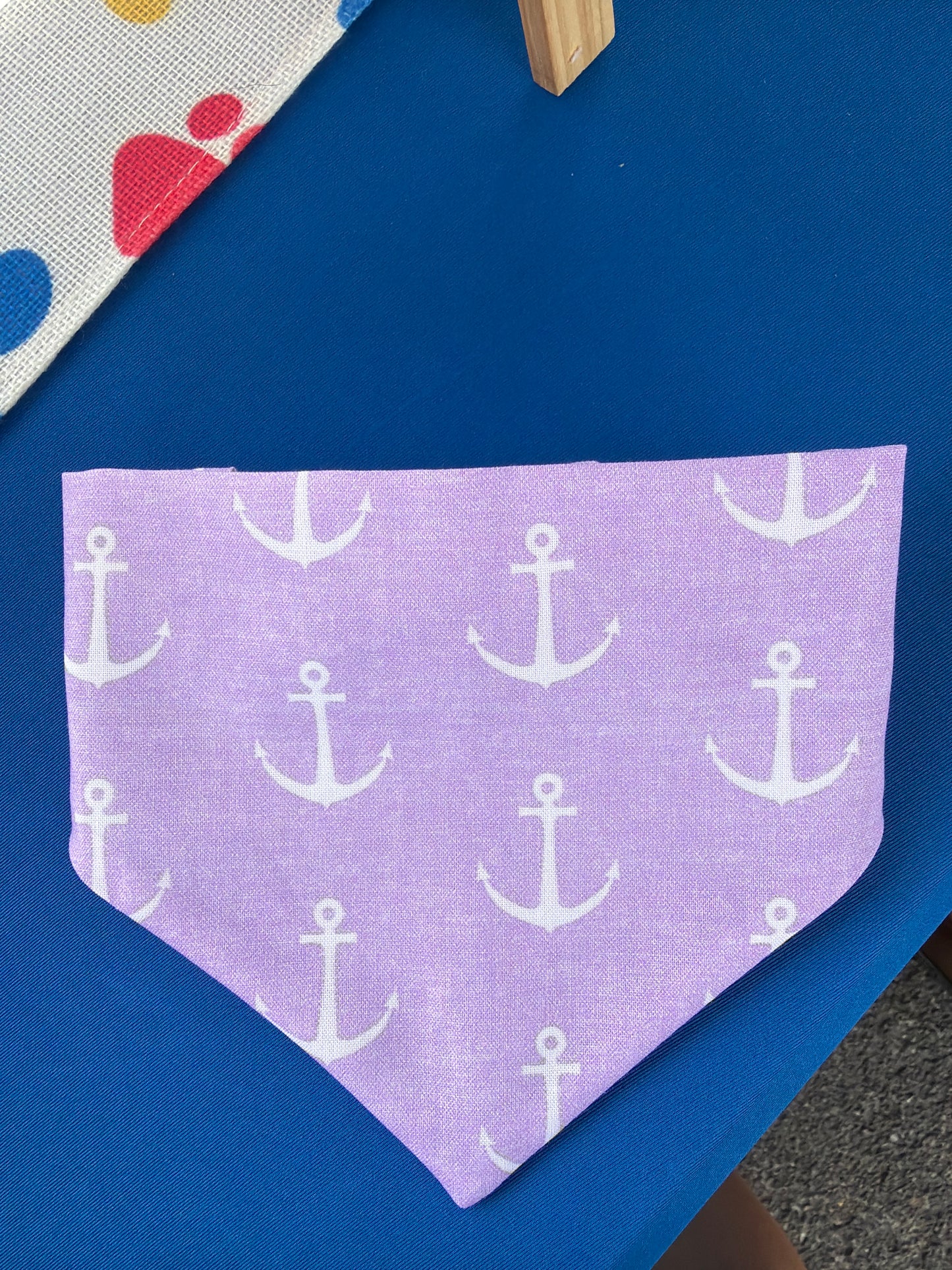 purple anchor scrunchie dog bandana