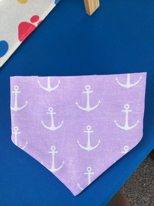 purple anchor scrunchie dog bandana