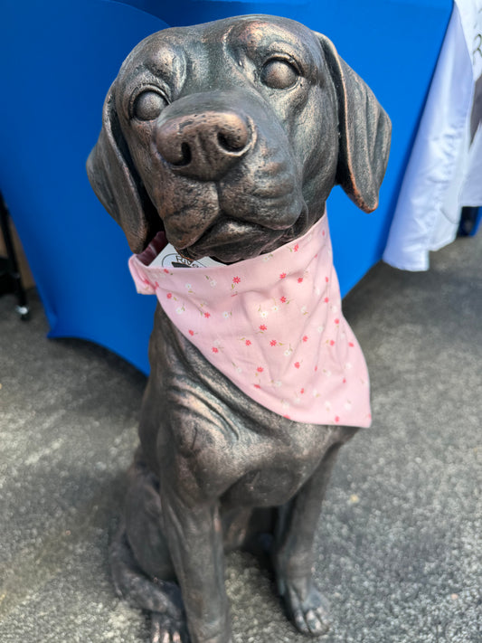 Light Pink Floral Scrunchie Dog Bandana