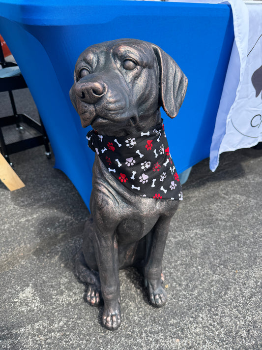 Black & Red Plaid Paw print Scrunchie Dog Bandana