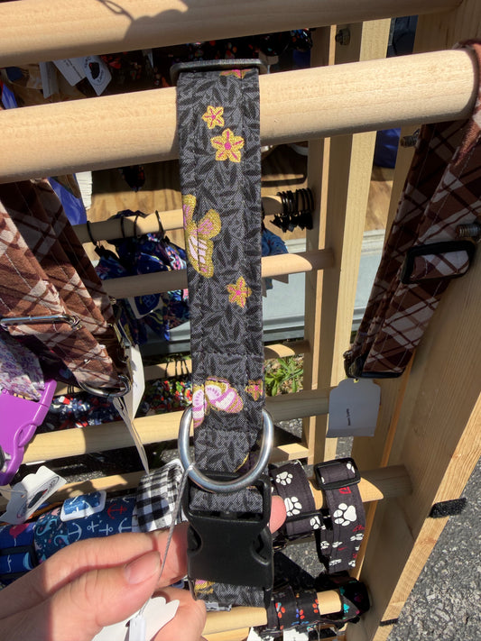 Black Shimmer Butterfly Dog Collar