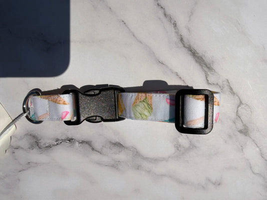 White Ice Cream dog Collar