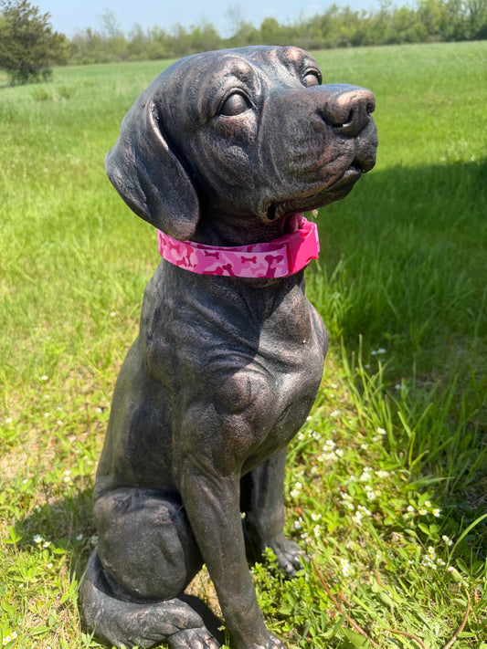 Dark Pink Bones Nylon Webbing Dog Collar