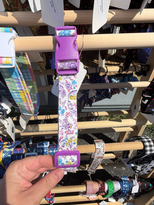 Purple & White Floral Dog Collar