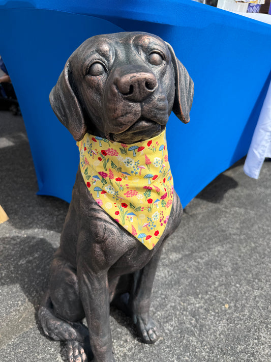Yellow Mushroom Scrunchie Dog Bandana