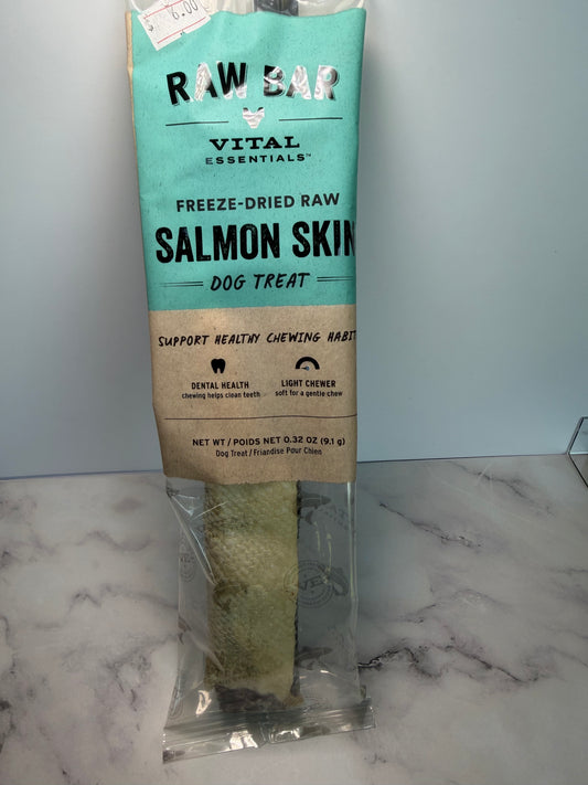 Vital Essentials Freeze Dried Salmon Skin Chew for Dogs