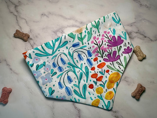 Water color floral scrunchie dog bandana