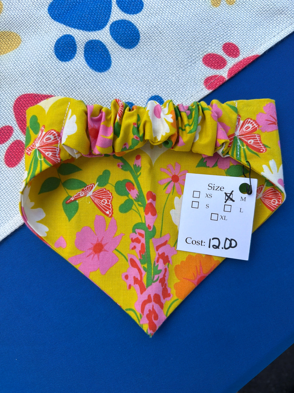Mustard Floral Scrunchie Dog Bandana