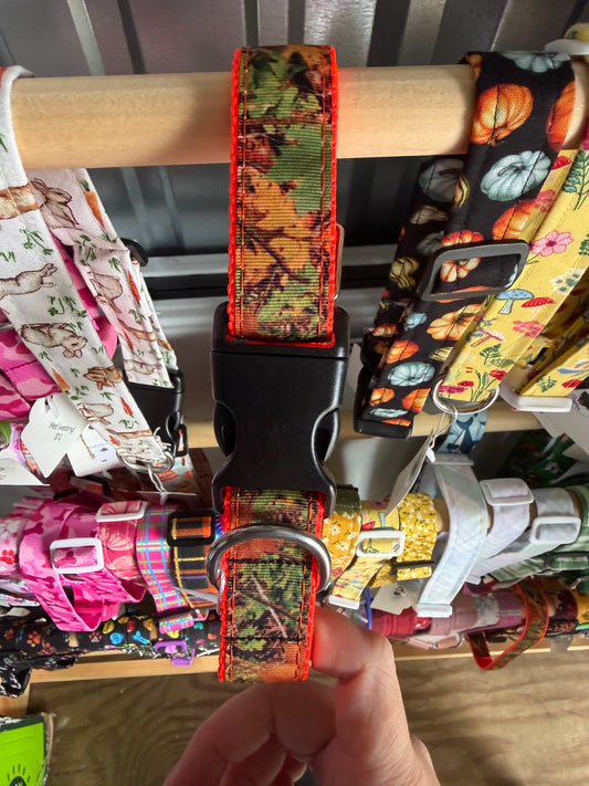 Orange Camo dog collar