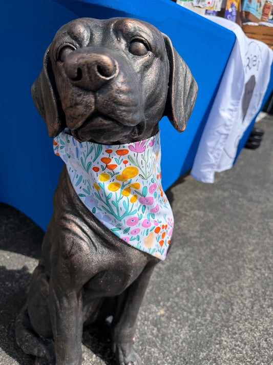 Watercolor Floral Scrunchie Dog Bandana