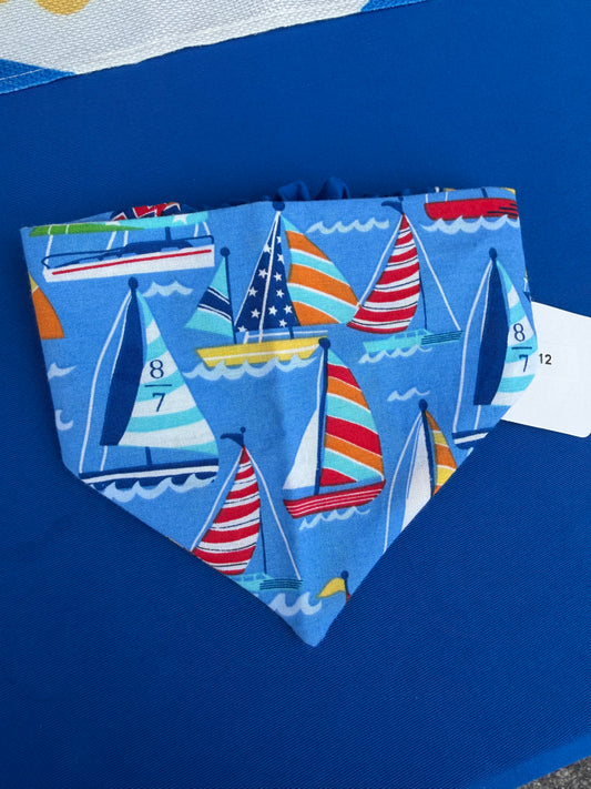 Sailboat Scrunchie Dog Bandana