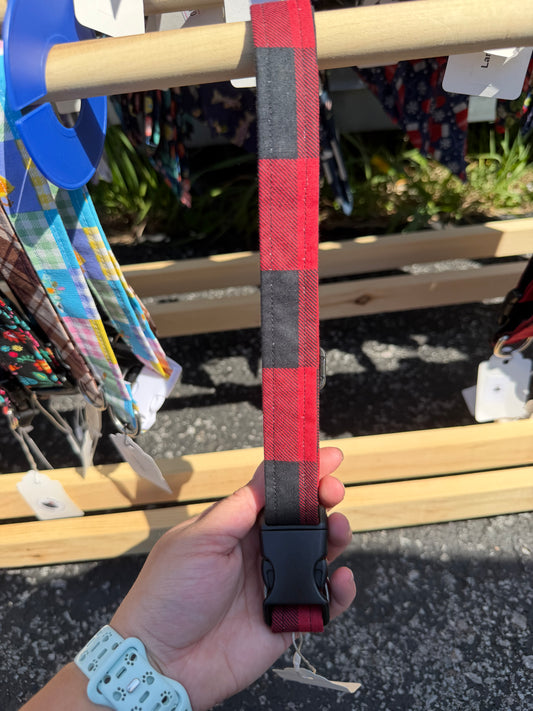 Red Plaid Dog Collar