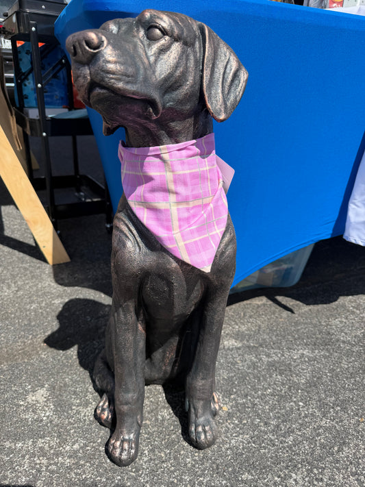 Pink Plaid Scrunchie Dog Bandana