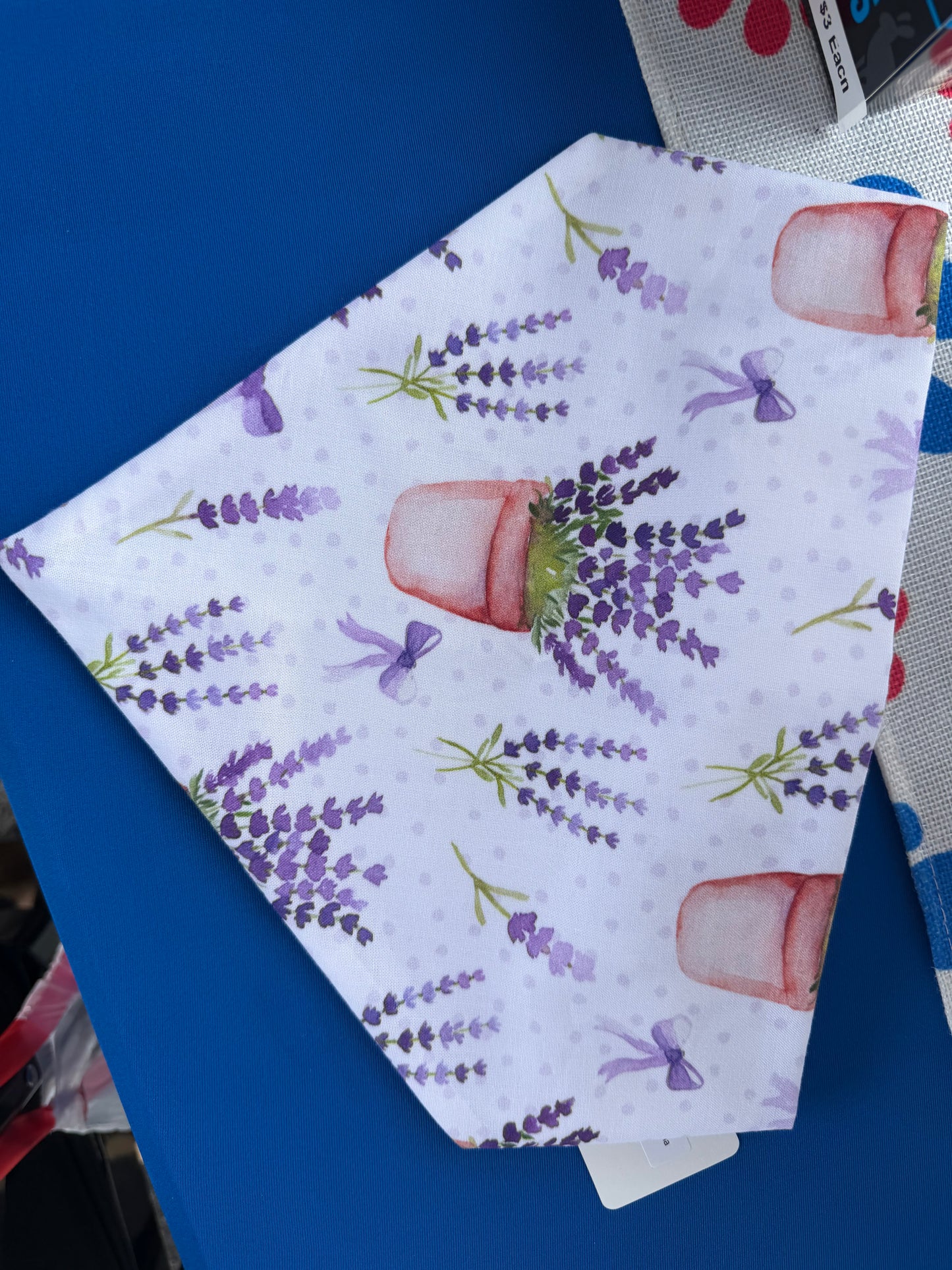 lavender & bows scrunchie dog bandana