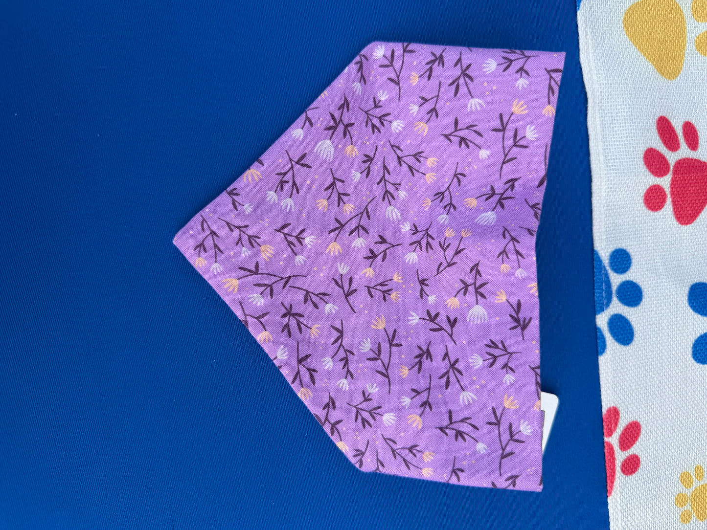 Bright Purple floral Scrunchie Dog Bandana