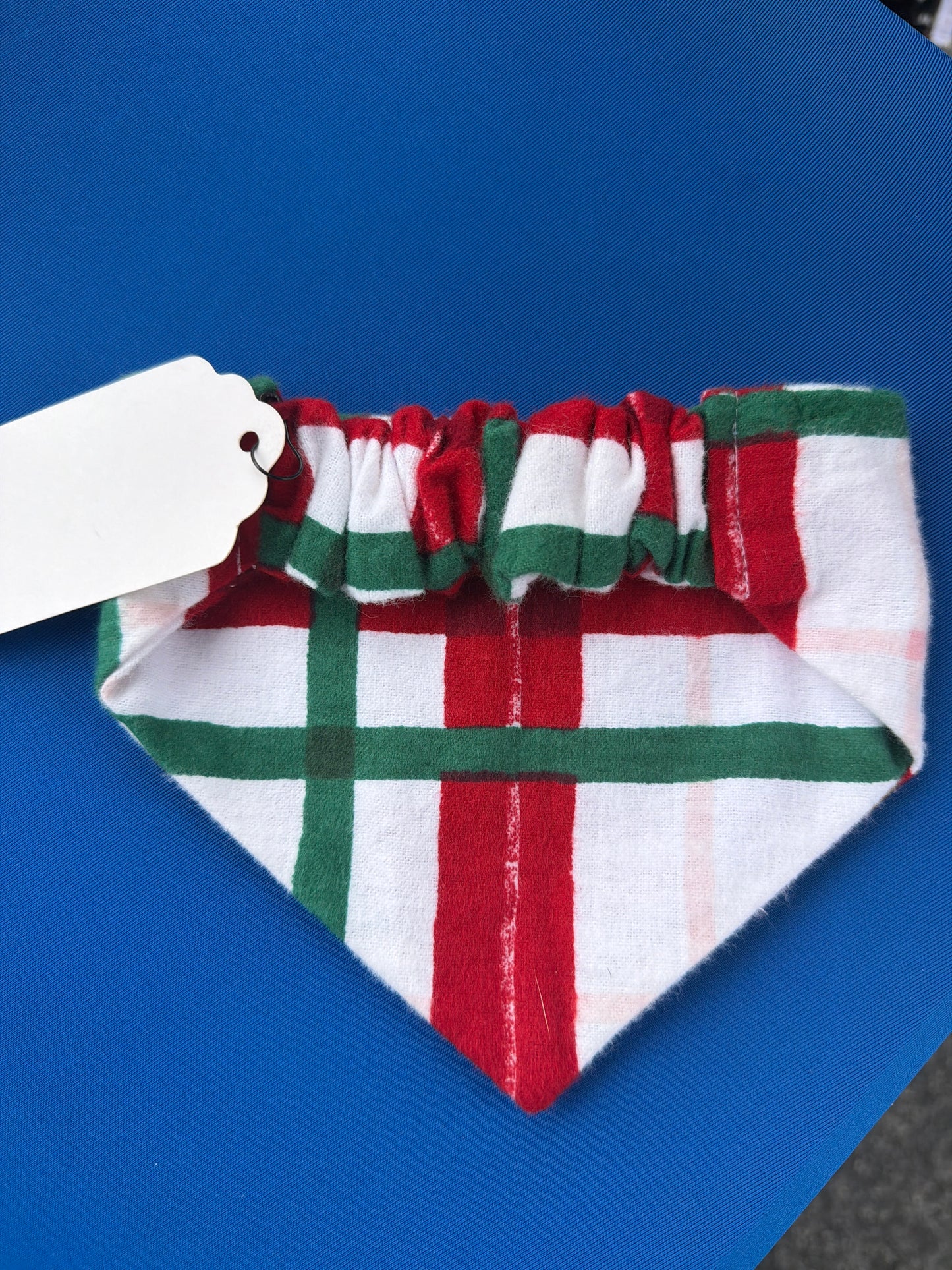 Red and Green Plaid Scrunchie dog Bandana