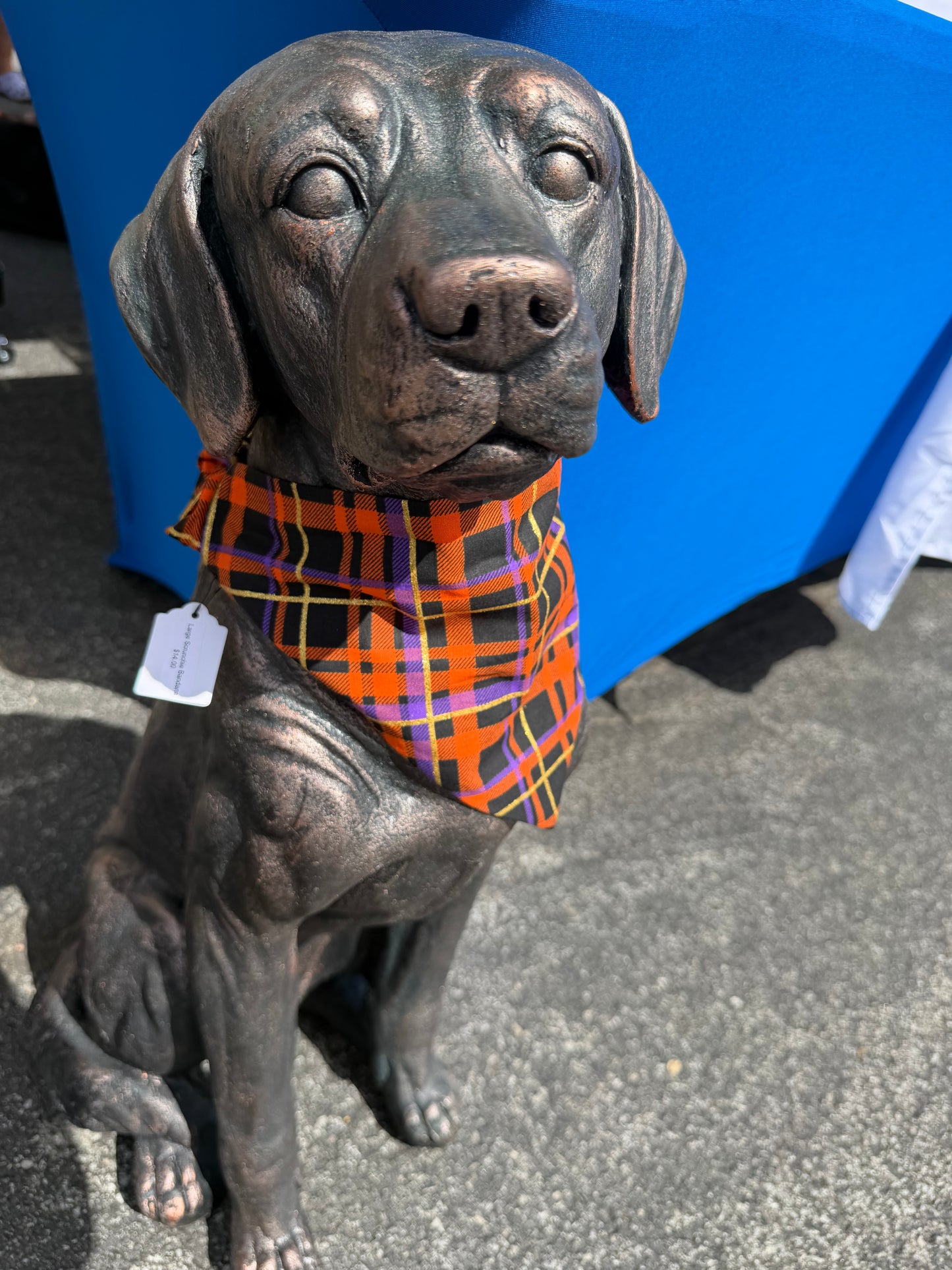 Orange & Purple Plaid Scrunchie Dog Bandana