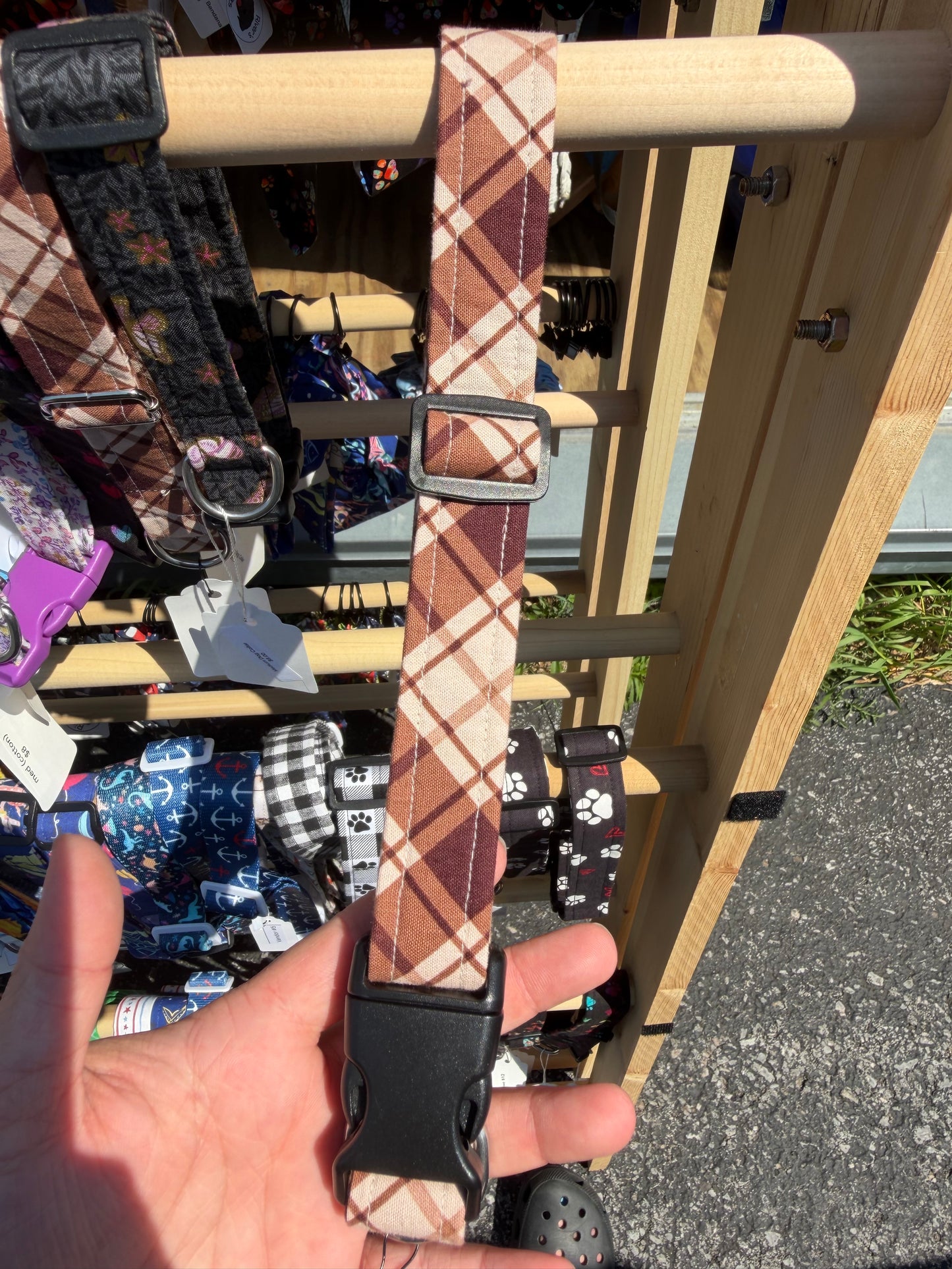 Brown Plaid Dog Collar