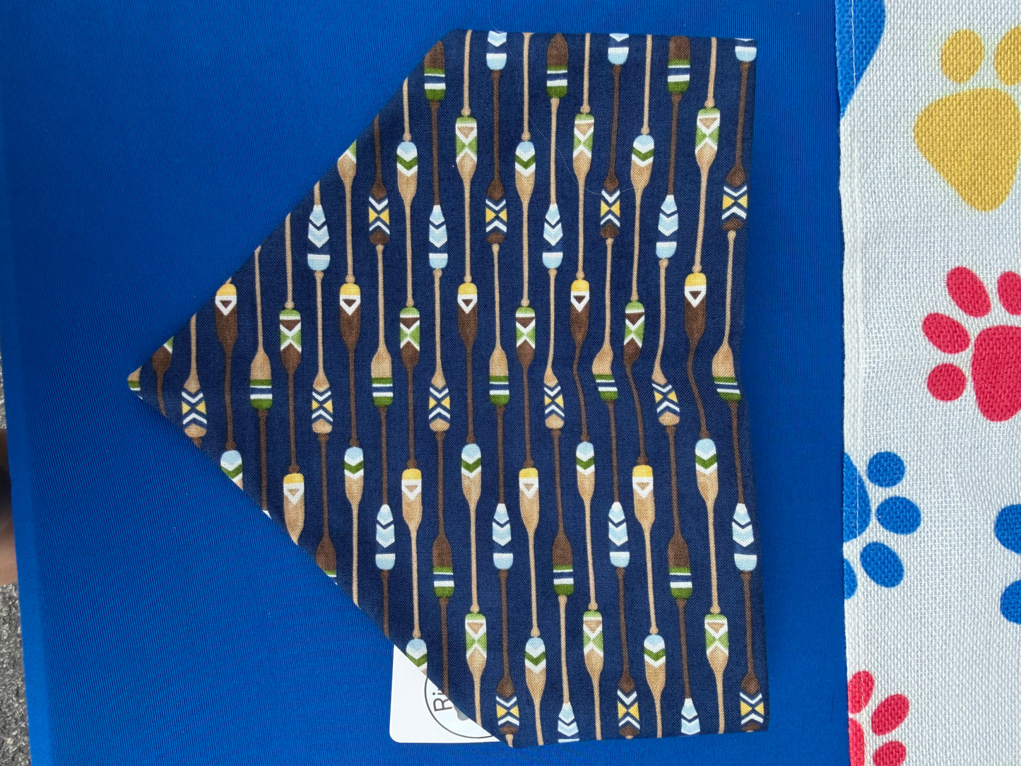 Navy Oars Scrunchie Dog Bandana