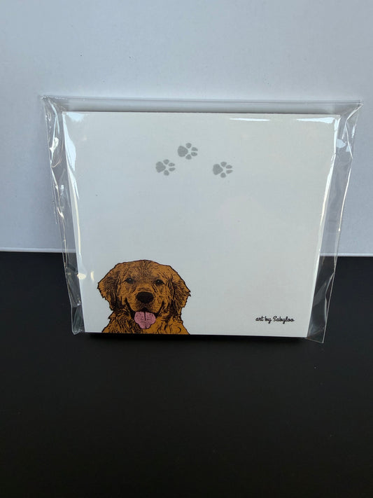 Golden Retriever Sticky Note Pad