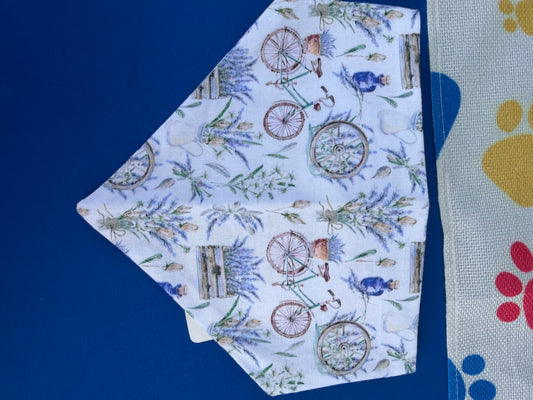 Lavender Bikes Scrunchie Dog Bandana