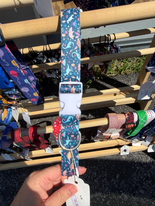 Dinosaur Nylon webbing dog collar
