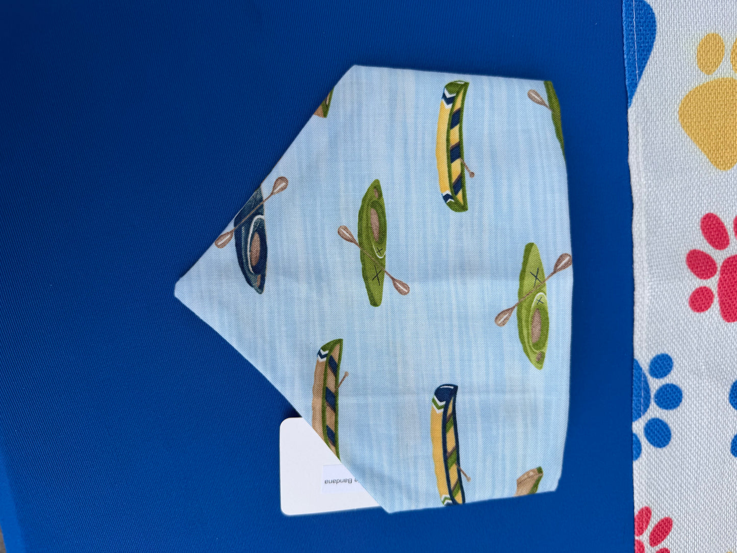 Light Blue Kayak Scrunchie Dog Bandana
