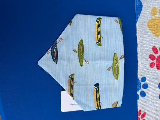 Light Blue Kayak Scrunchie Dog Bandana
