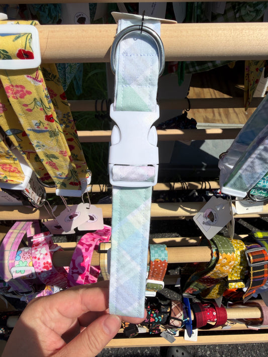 Pastel Plaid Dog Collar