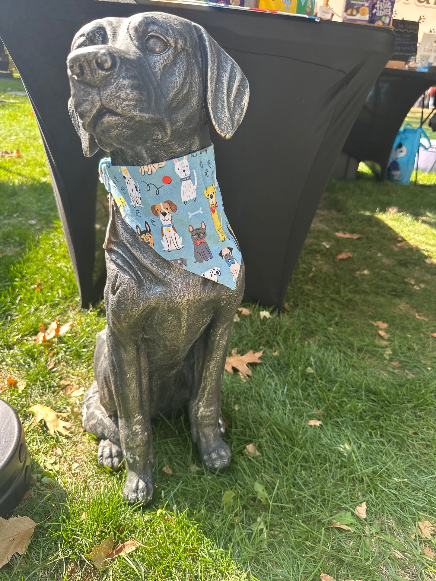 Blue dog scrunchie bandana
